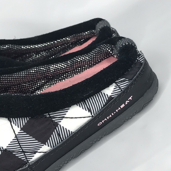 Columbia Packed Out OMNI-HEAT Children Slippers Black Checkered - Picture 12 of 14
